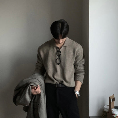PUSAN Merino Polo Sweater