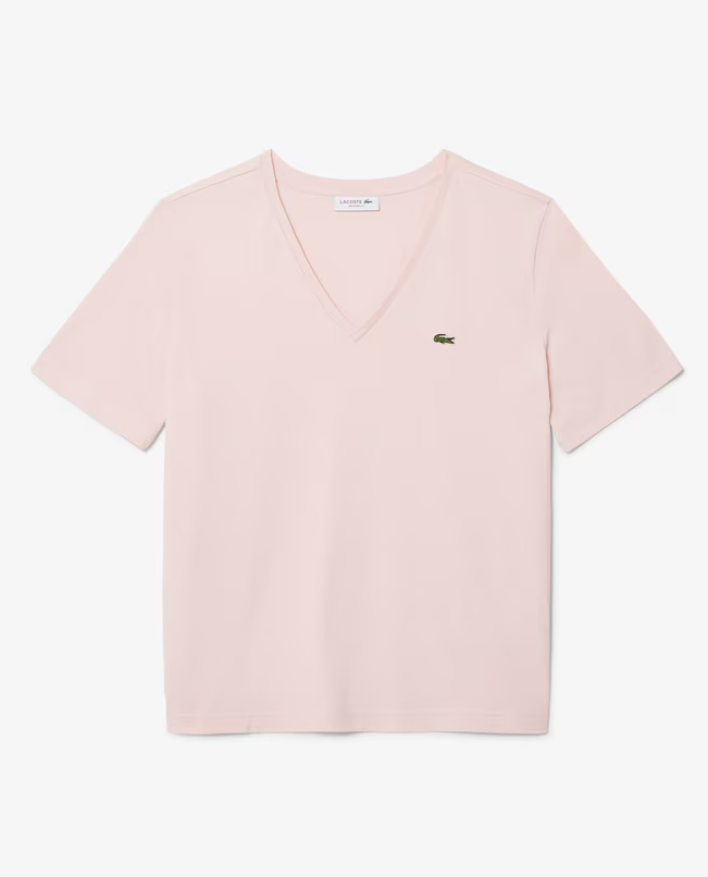 T-shirt Coton Col V Coupe Relaxée