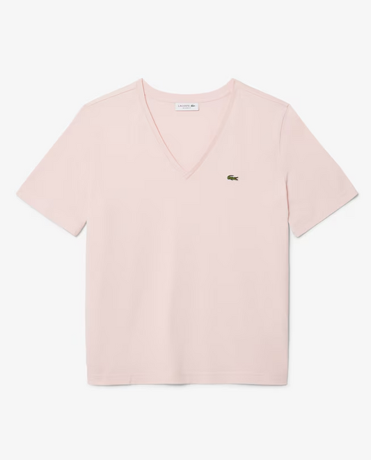 T-shirt Coton Col V Coupe Relaxée