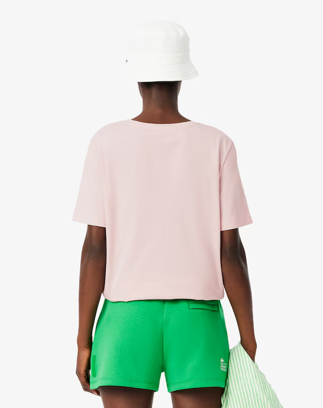 T-shirt Coton Col V Coupe Relaxée