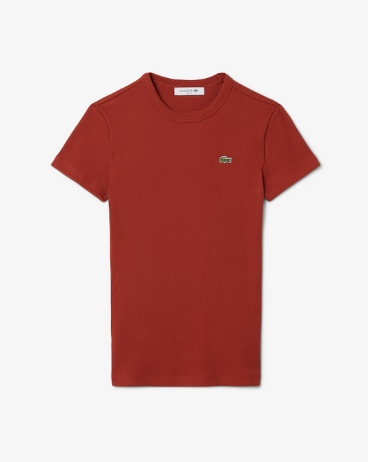 T-shirt Coton Côtelé Coupe Ajustée