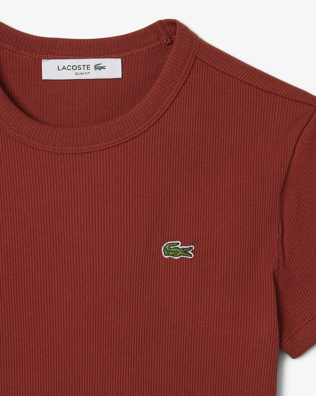 T-shirt Coton Côtelé Coupe Ajustée