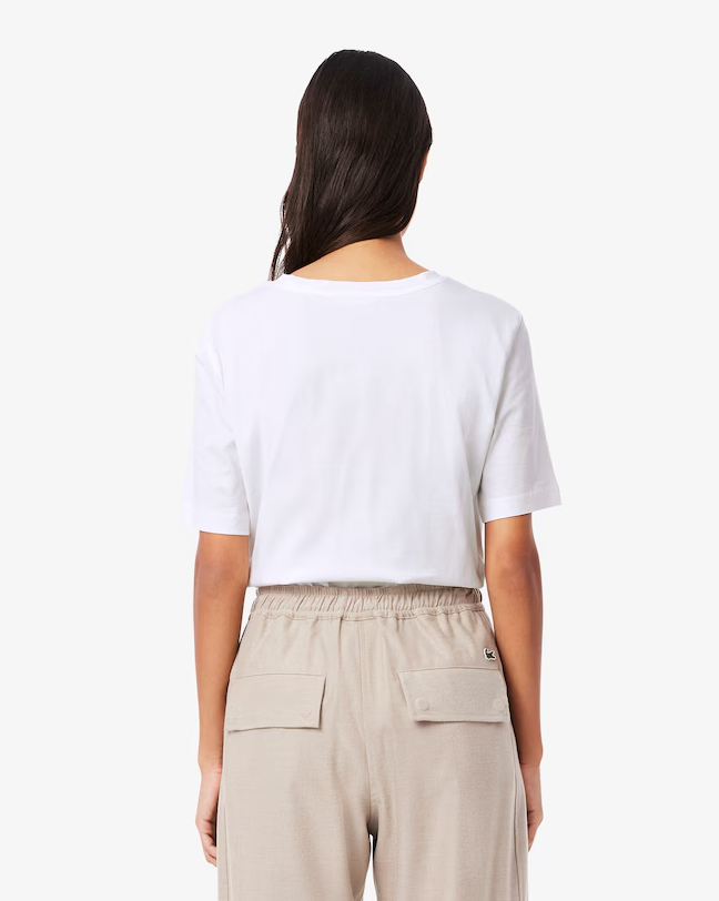 T-shirt Coton Col V Coupe Relaxée