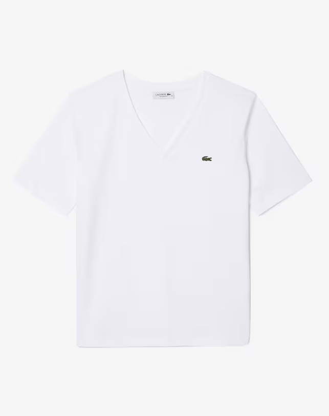 T-shirt Coton Col V Coupe Relaxée