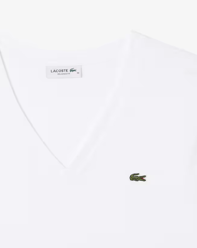 T-shirt Coton Col V Coupe Relaxée